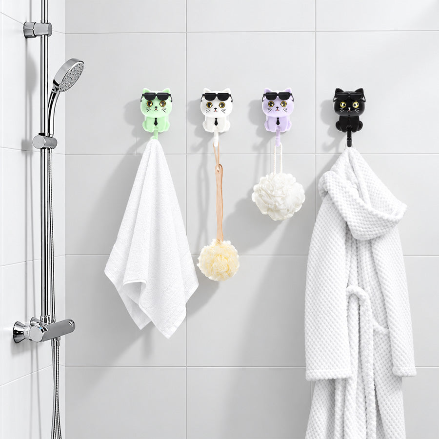 Cat Wall Hooks – 4 Pieces