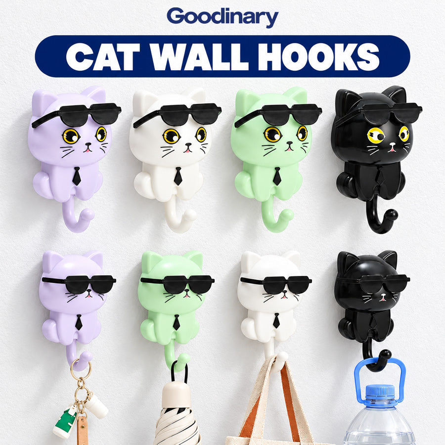 Cat Wall Hooks – 4 Pieces