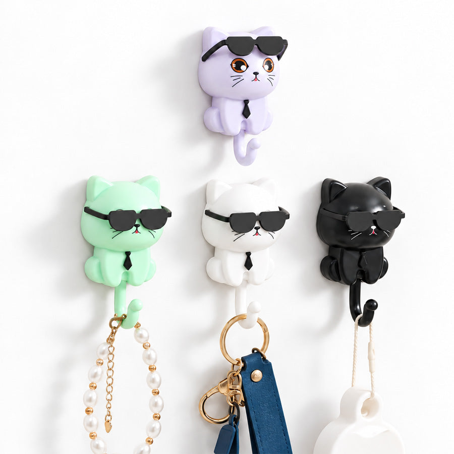 Cat Wall Hooks – 4 Pieces