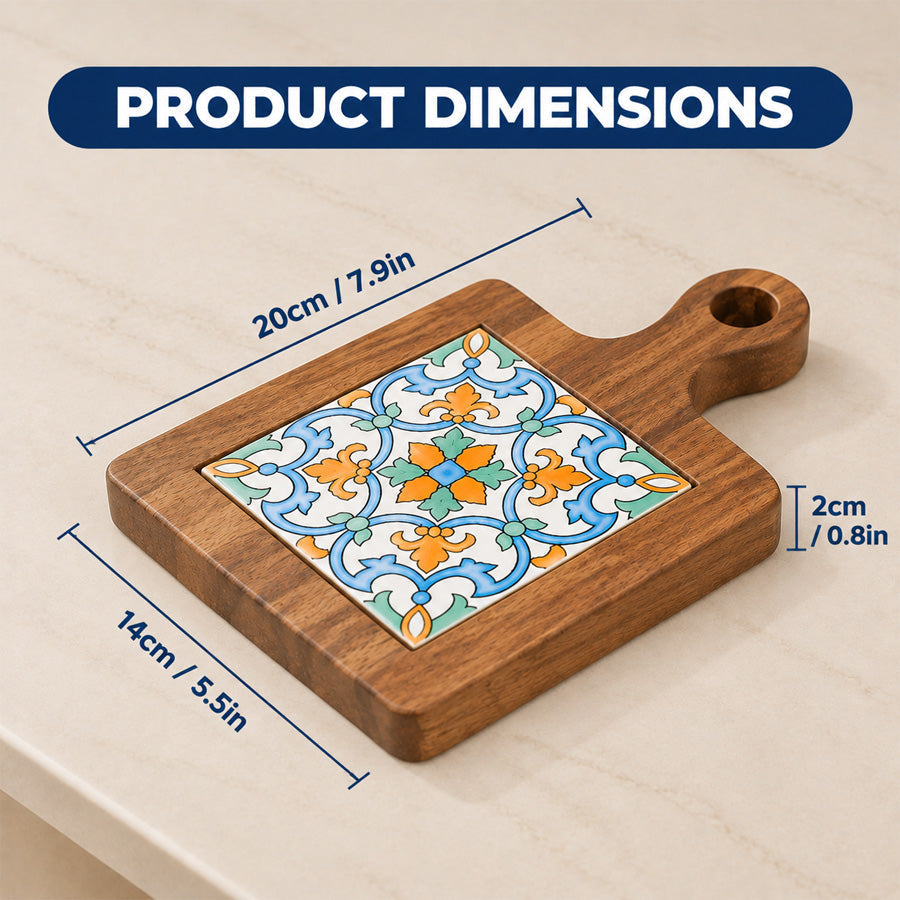 Natural Wood Tiles Pot Mat