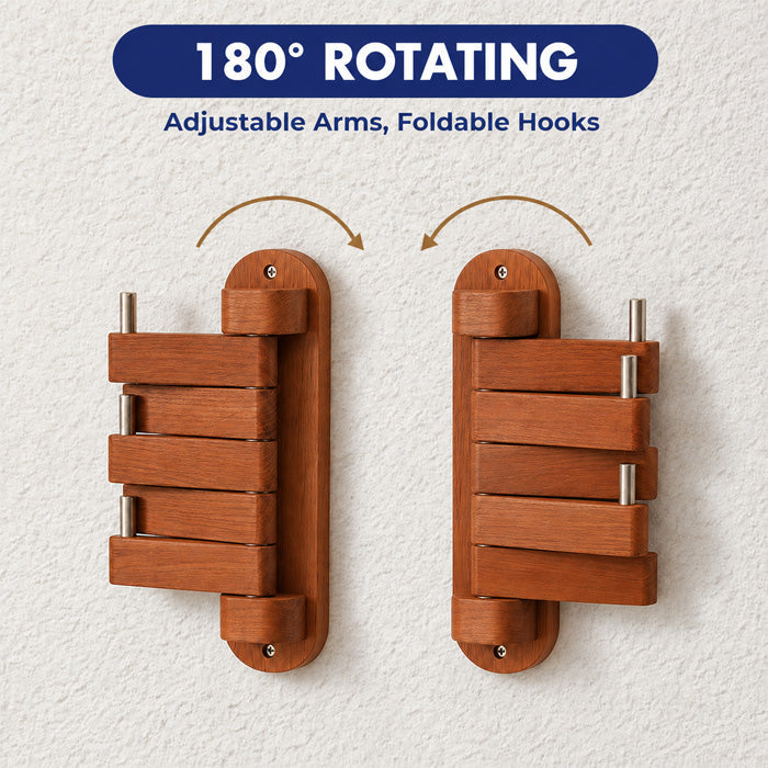 Rotating Wood Hook Rack