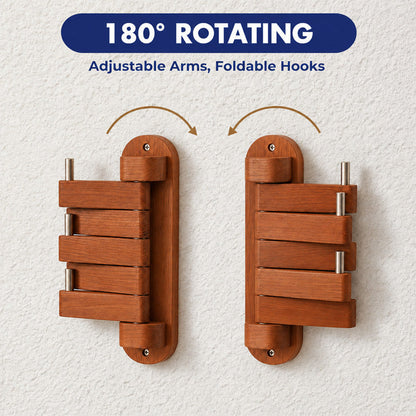 Rotating Wood Hook Rack