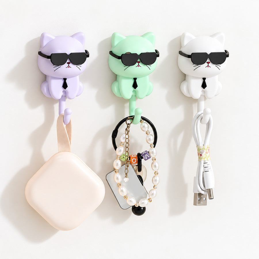 Cat Wall Hooks – 4 Pieces