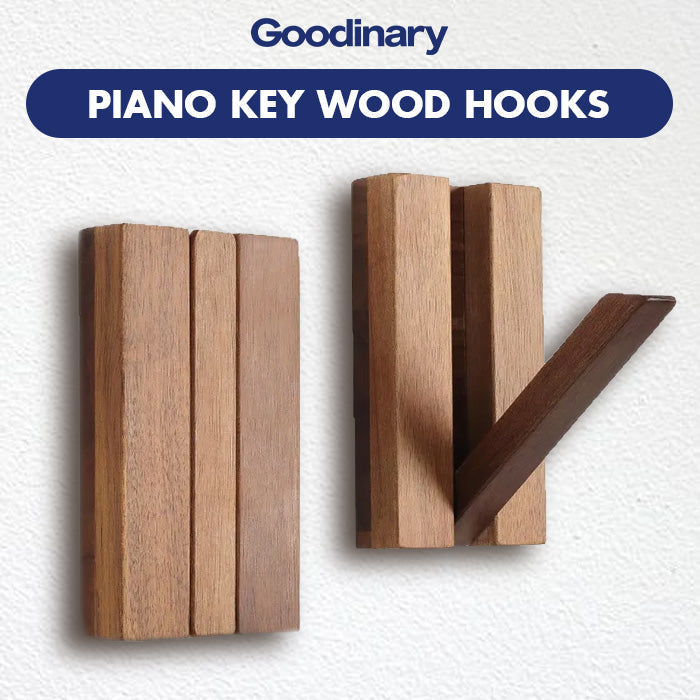 Piano Key Wood Hooks – 2 Pieces