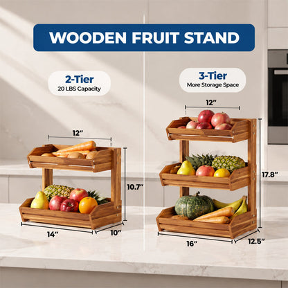 Wooden Stand for Kitchen Counter Storage