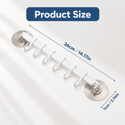 6-Row Suction Cup Hook Rack