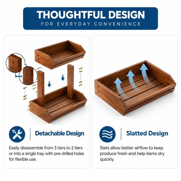 Wooden Stand for Kitchen Counter Storage