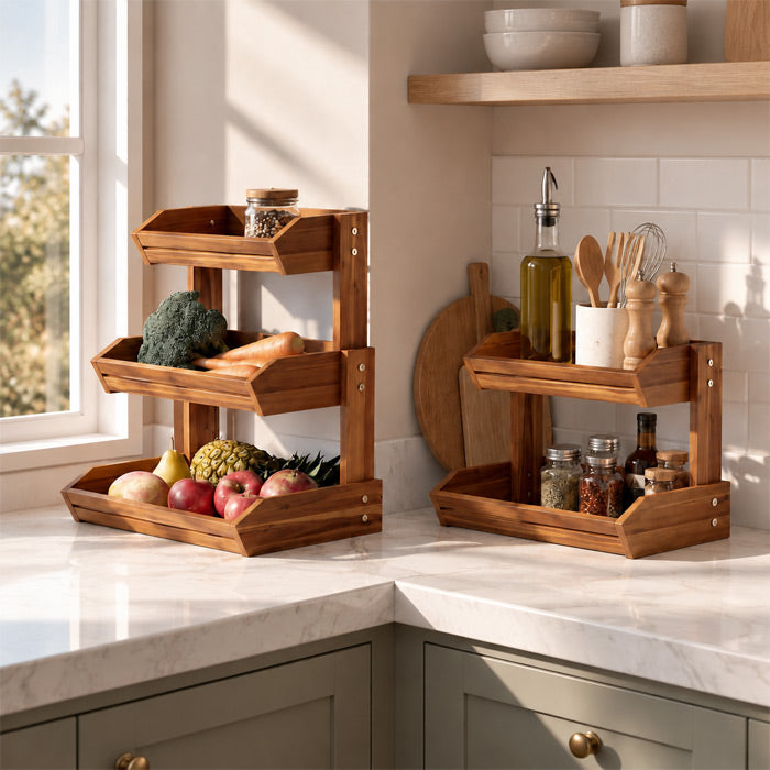 Wooden Stand for Kitchen Counter Storage