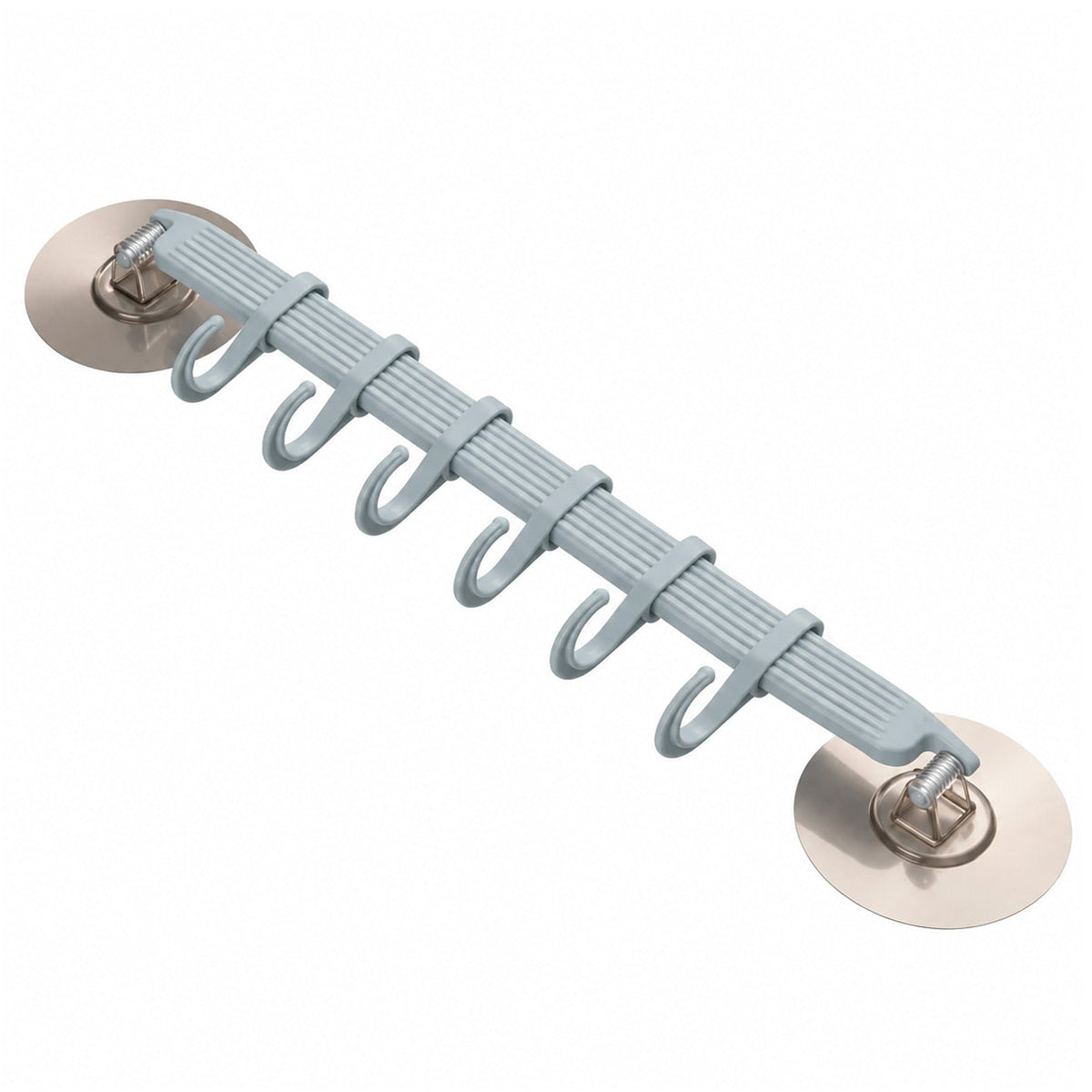 6-Row Suction Cup Hook Rack