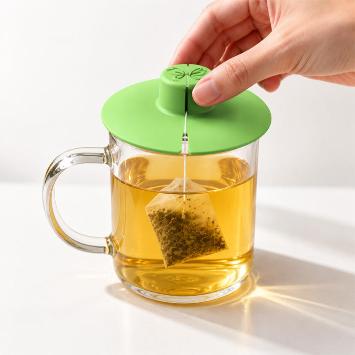 Double-Wall Glass Tea Mug with Silicone Tea Bag Holder
