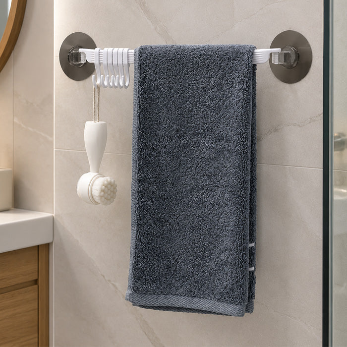 6-Row Suction Cup Hook Rack