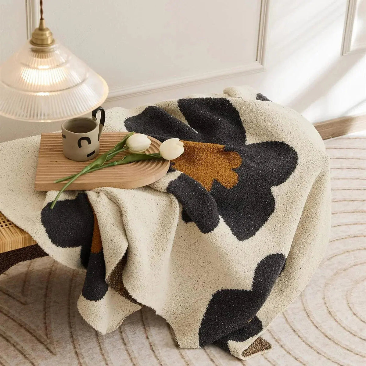 Sunflower Printed Soft Fleece Throw Blanket