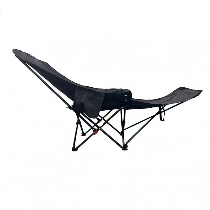 Folding carbon steel camping chair with footrest