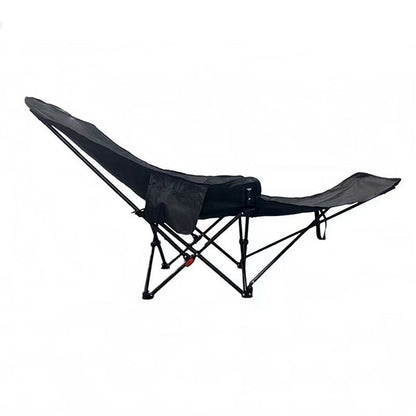 Folding carbon steel camping chair with footrest