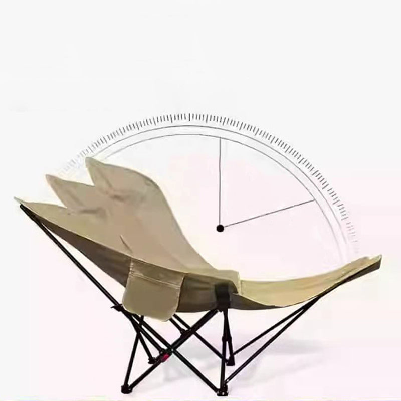 Folding carbon steel camping chair with footrest