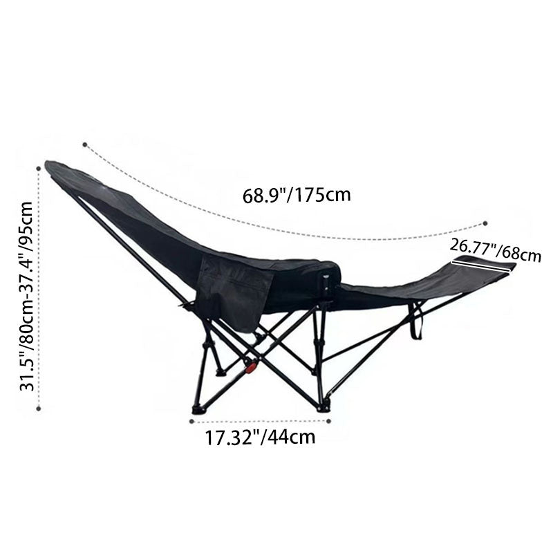 Folding carbon steel camping chair with footrest