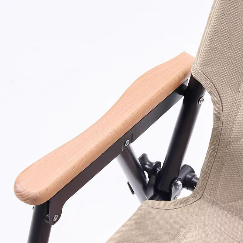 Folding carbon steel camping chair with armrests