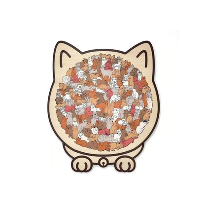 Cat Wooden Puzzle 135 Piece Animal Jigsaw