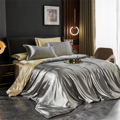 Mulberry Silk Bedding Set with Duvet Sheet Pillowcases