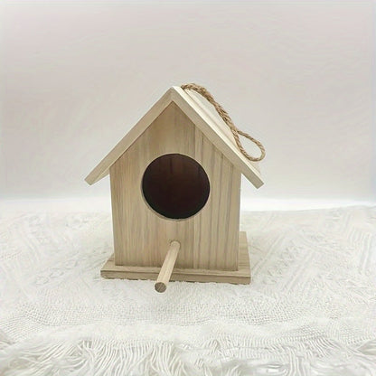 Wooden Hanging Bird House – Outdoor Nest Box Shelter