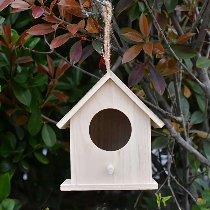 Wooden Hanging Bird House – Outdoor Nest Box Shelter