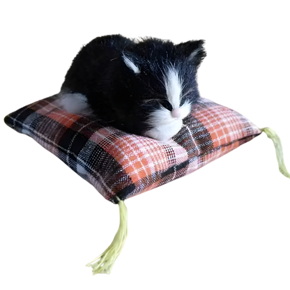 Realistic Sleeping Cat Plush Toy - Soft Home Decor