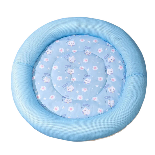 Floral Pet Bed - Soft Cooling Dog & Cat Cushion