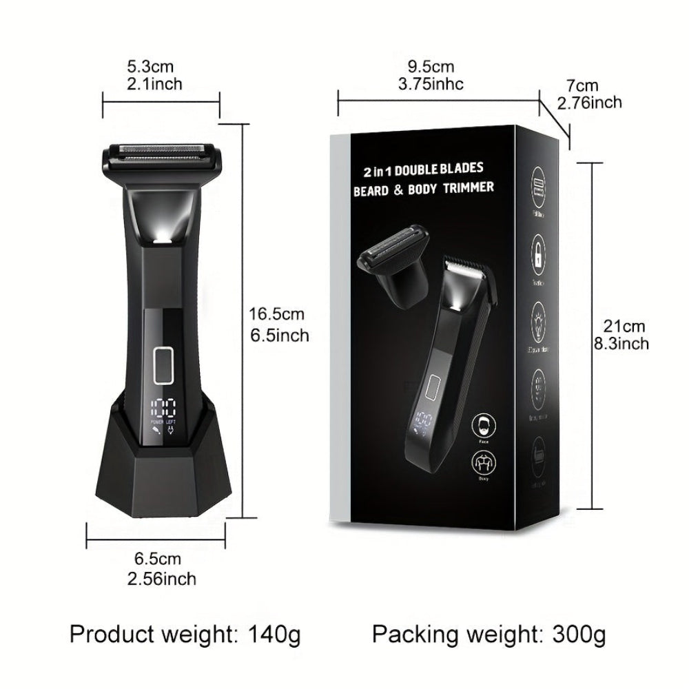 Rechargeable Body Hair Trimmer – USB Electric Grooming Shaver