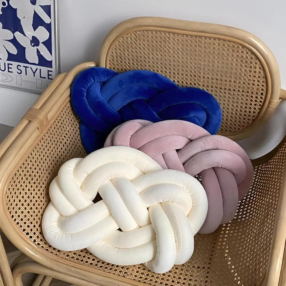 Modern Plush Velvet Knotted Throw Pillow