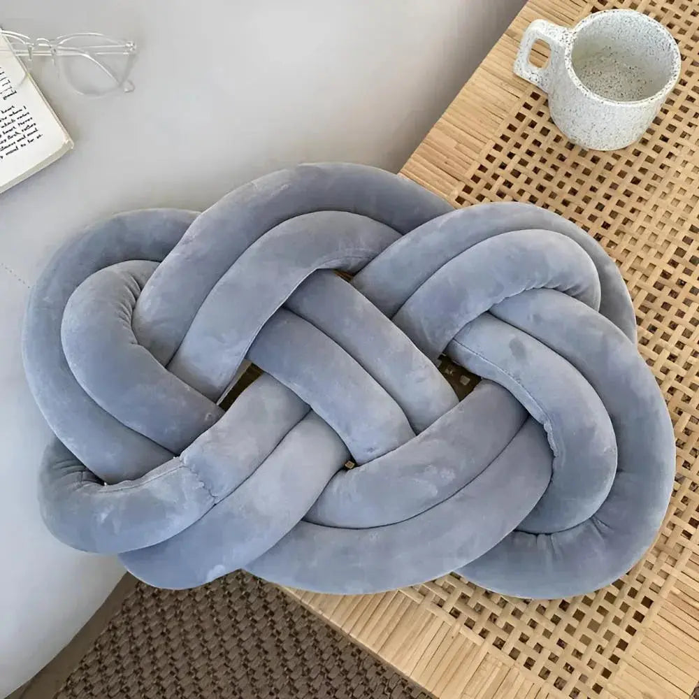 Modern Plush Velvet Knotted Throw Pillow
