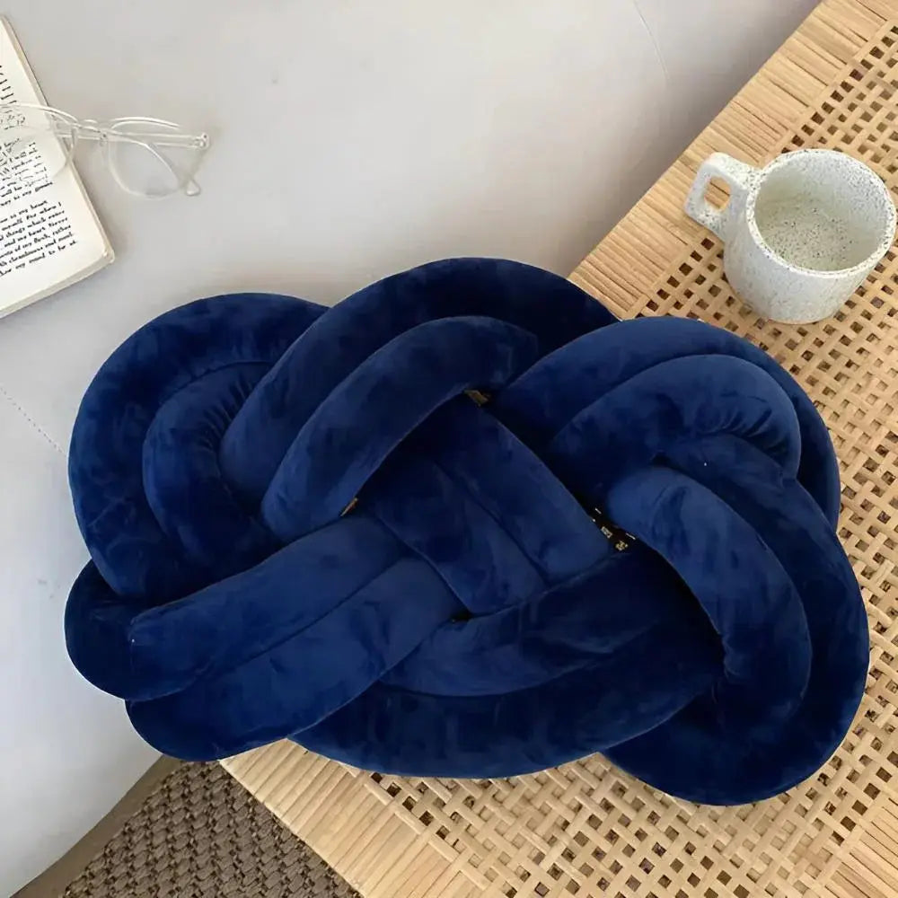 Modern Plush Velvet Knotted Throw Pillow