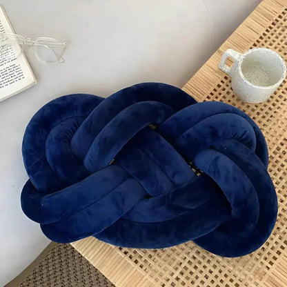 Modern Plush Velvet Knotted Throw Pillow