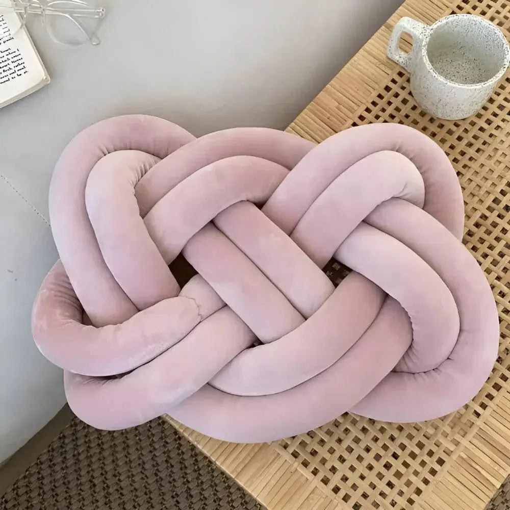 Modern Plush Velvet Knotted Throw Pillow
