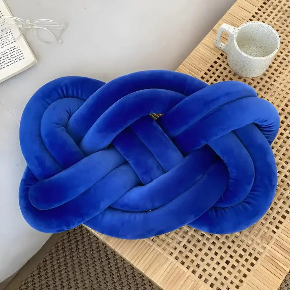 Modern Plush Velvet Knotted Throw Pillow