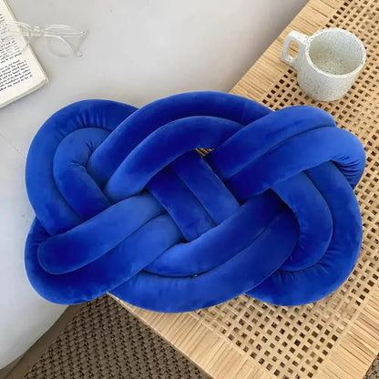 Modern Plush Velvet Knotted Throw Pillow