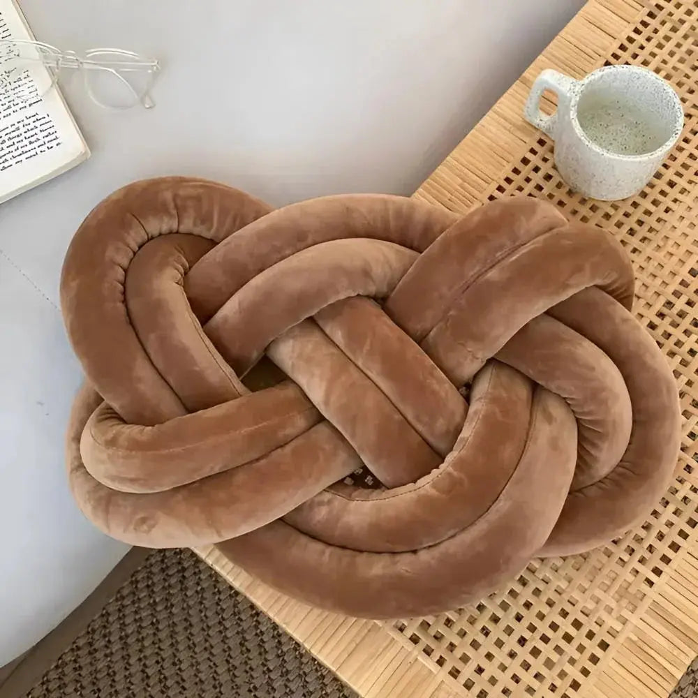 Modern Plush Velvet Knotted Throw Pillow