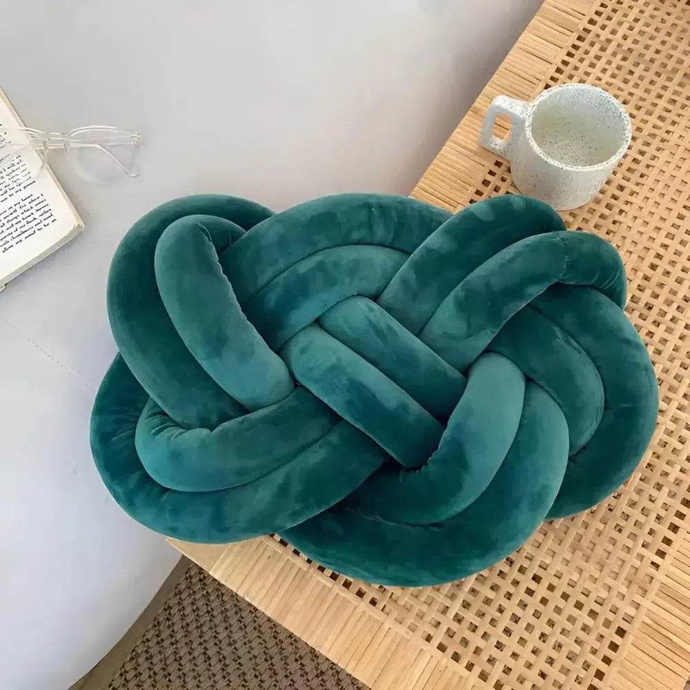 Modern Plush Velvet Knotted Throw Pillow