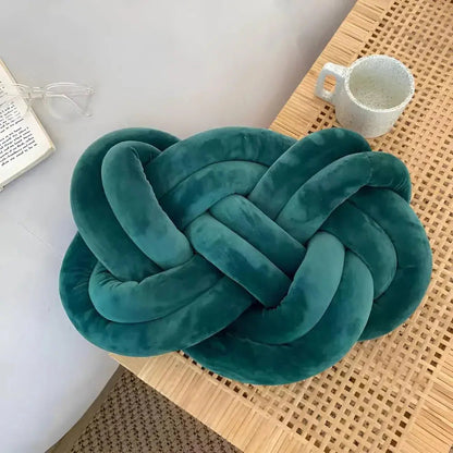 Modern Plush Velvet Knotted Throw Pillow