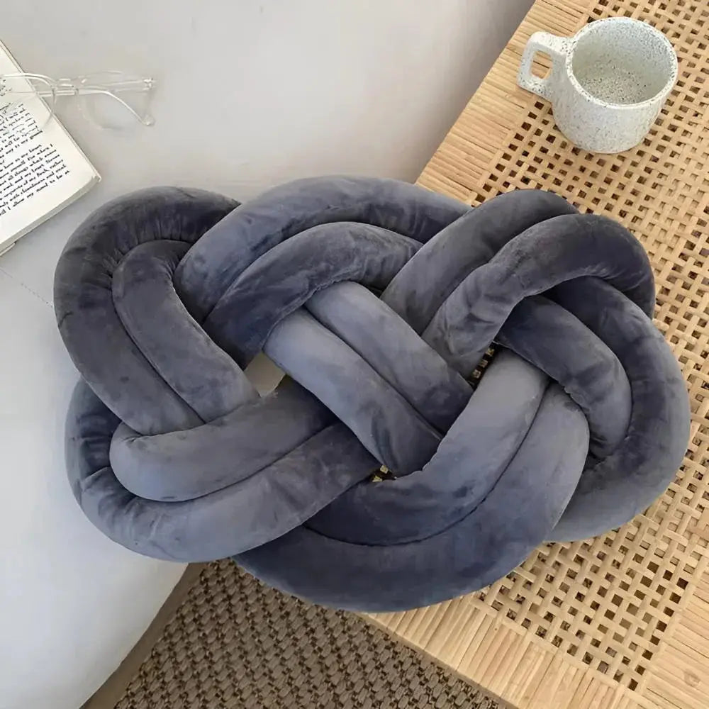 Modern Plush Velvet Knotted Throw Pillow