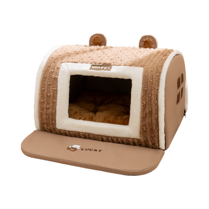 Cozy Plush Pet Bed - Warm Calming Cave