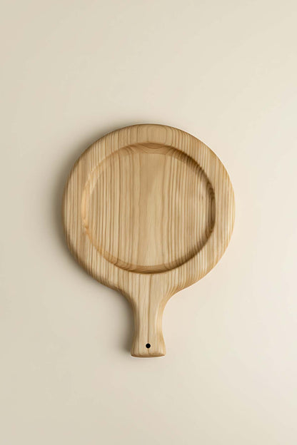 Carved Chestnut Wood Round Serving Board – image 8