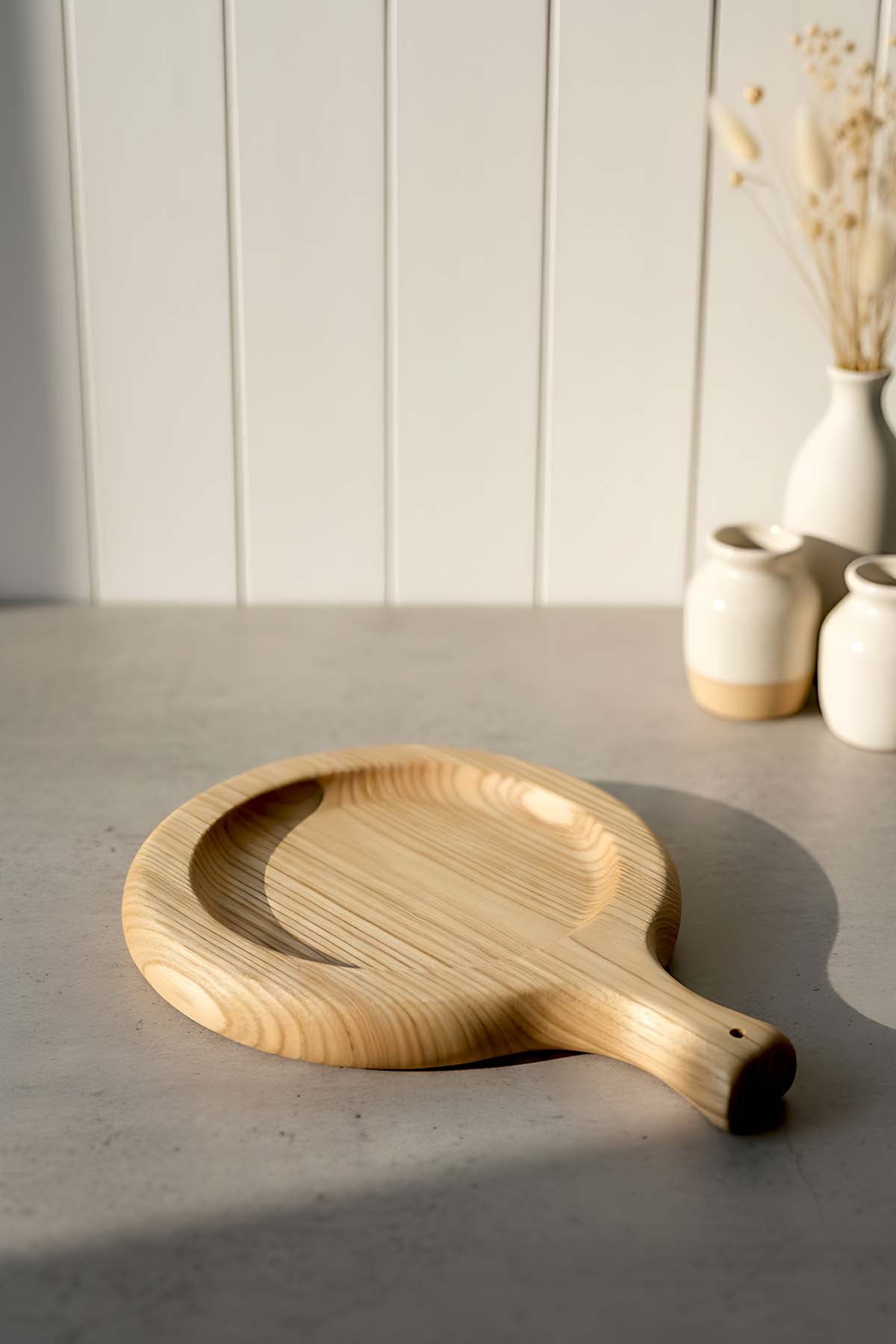 Carved Chestnut Wood Round Serving Board – image 9