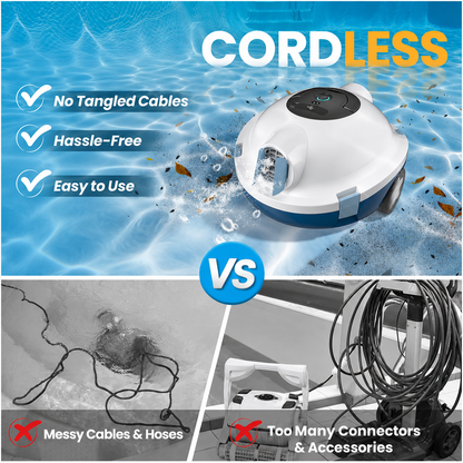 Cordless Robotic Pool Cleaner – 120-Min Runtime, Self-Parking, 5200mAh Battery