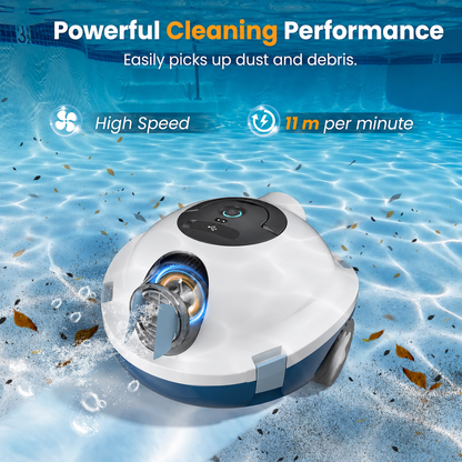 Cordless Robotic Pool Cleaner – 120-Min Runtime, Self-Parking, 5200mAh Battery