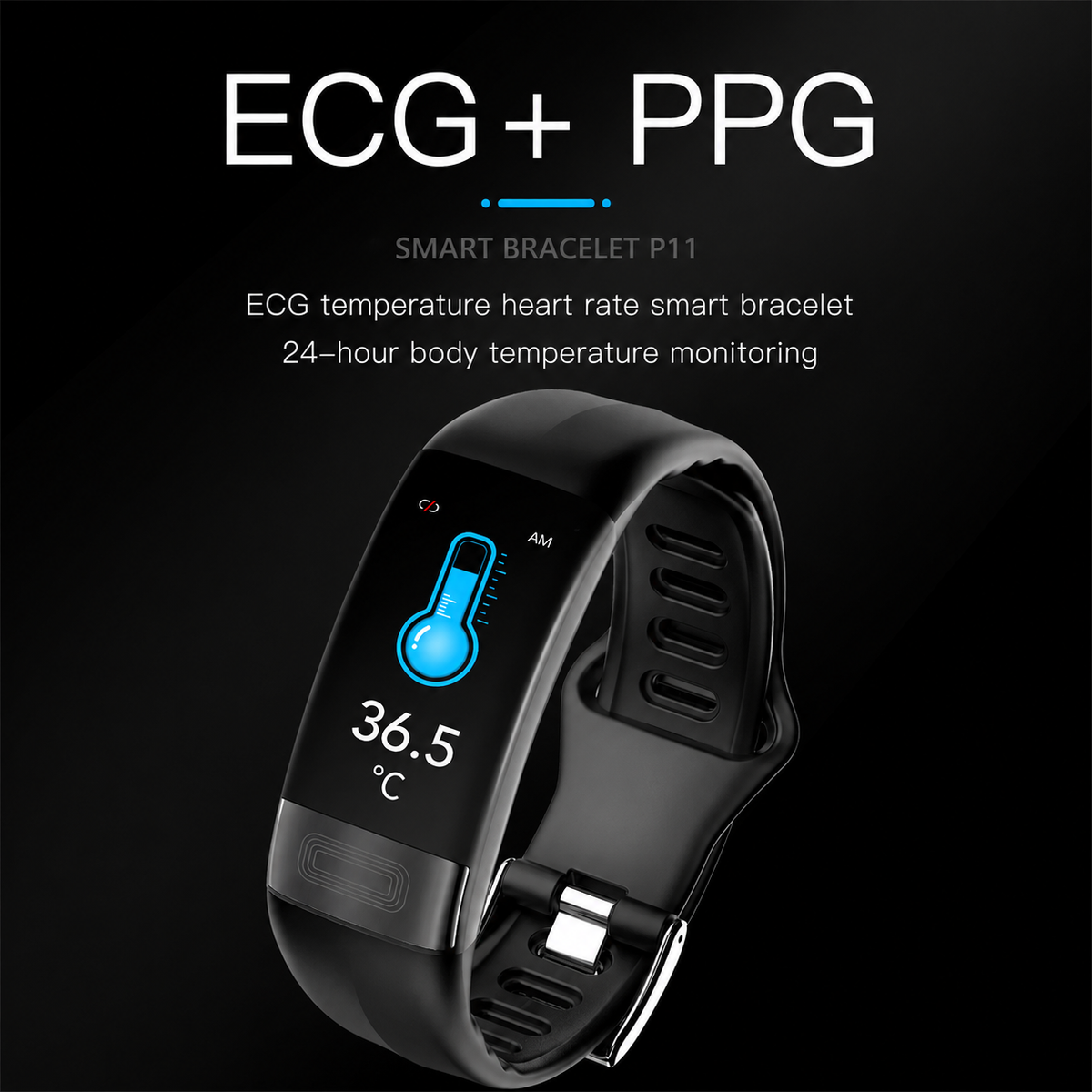 Smart Health Tracker Bracelet – Heart, SpO2 Monitor