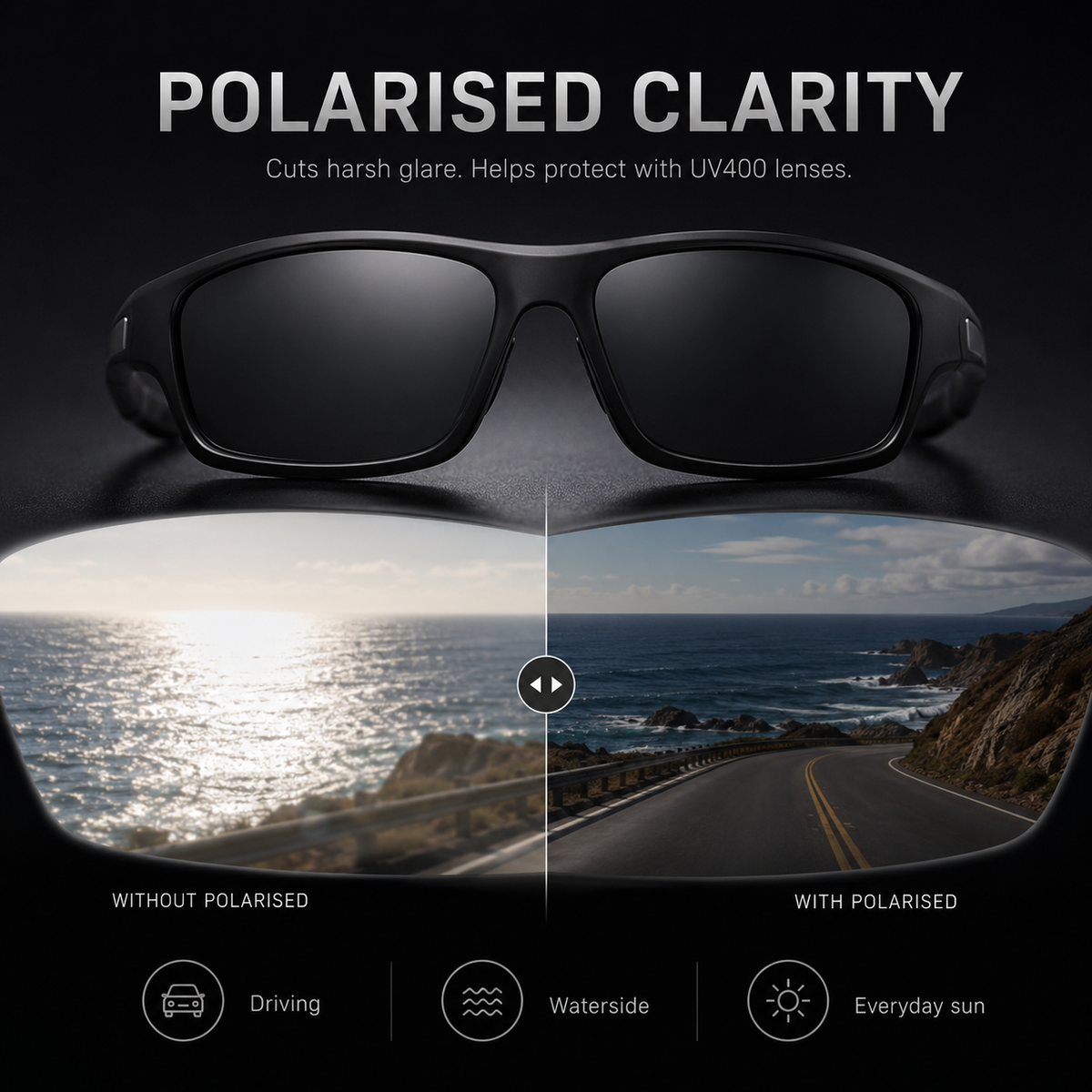 Ultralight Polarized Sunglasses - Stylish & UV Protection - Buy 1 Get 1 Free