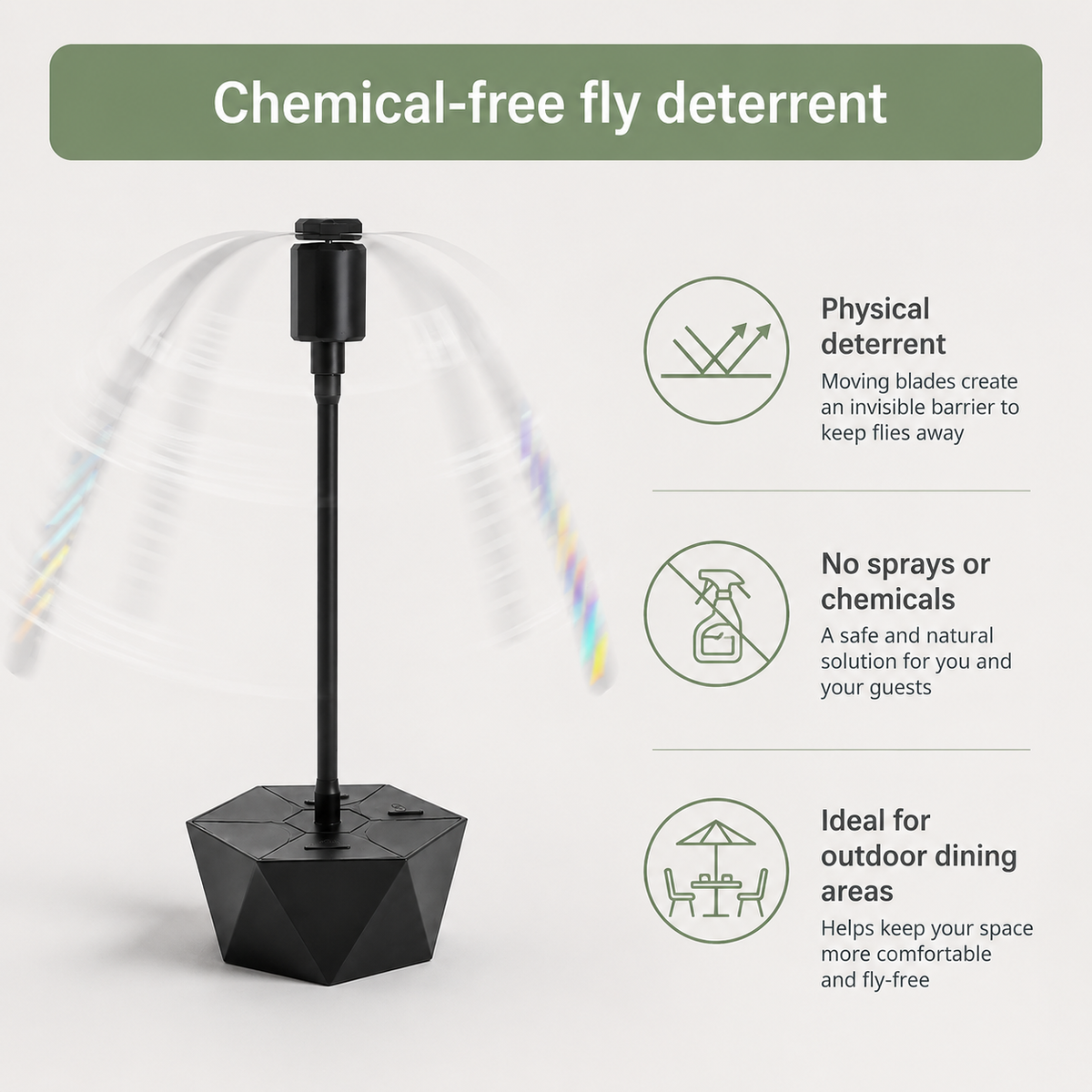 Outdoor Fly Repellent Fan for Dining Areas