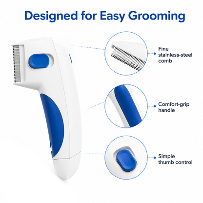 Battery-Powered Electric Flea Comb for Dogs & Cats
