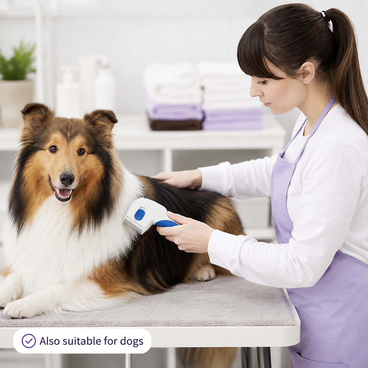 Battery-Powered Electric Flea Comb for Dogs & Cats