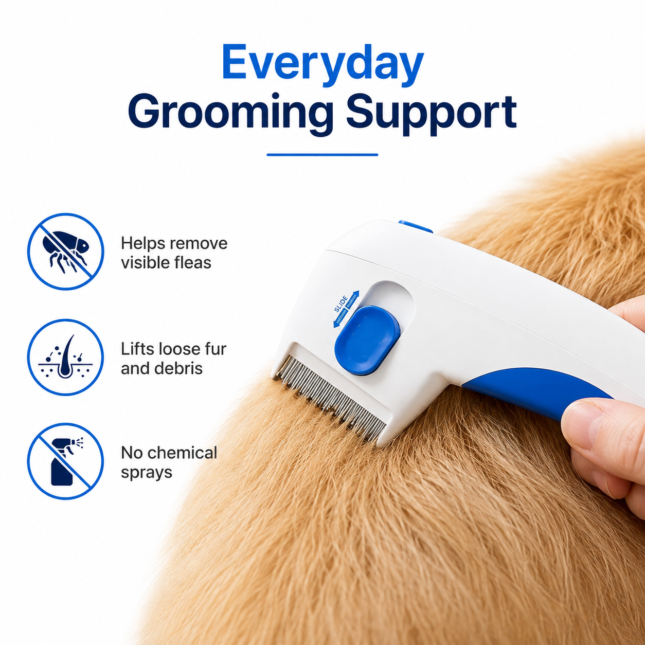 Battery-Powered Electric Flea Comb for Dogs & Cats